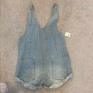 Free People Blue Denim Jumpsuit